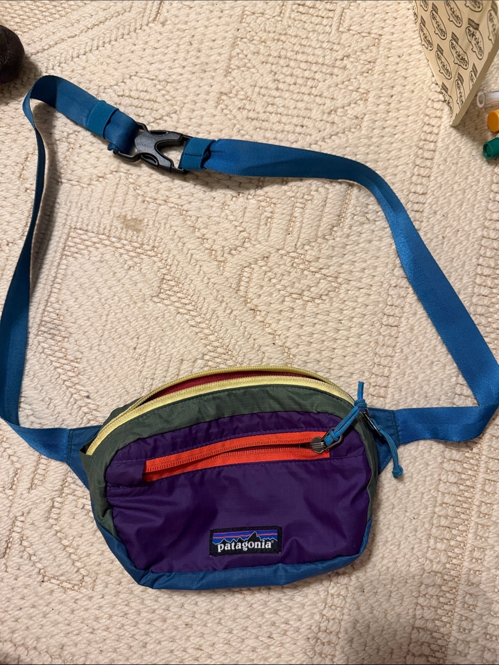 Patagonia Multicolor Waist Pack — Purple, Blue, Green, Red, Yellow Accents